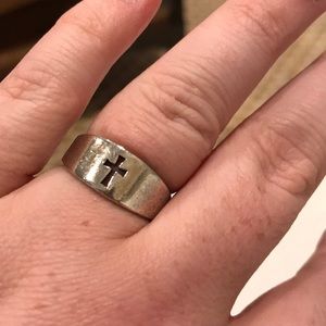 James Avery cut out cross ring